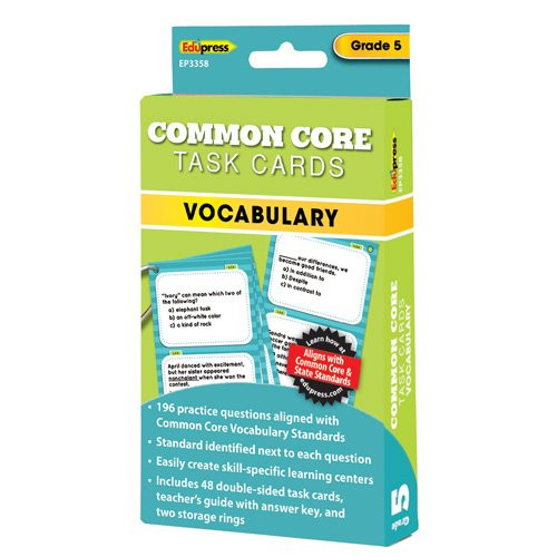 TeachersEd Common Core Vocabulary Task Cards: Grade 5