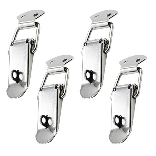 BTMB 4pcs Stainless Steel Spring Loaded Toggle Trunk Case Box Chest Latch Catches Hasps Lock Clamps (88mm/ 3.5")