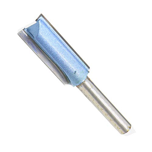 Rannb Straight Router Bit Double Flute Carbide Router Bit 1/2-inch Cutting Dia 1/4-inch Shank Dia