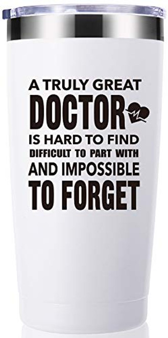 A Truly Great Doctor is Hard to Find 20 OZ Tumbler.Thank You Appreciation Doctor Gifts.Birthday,Christmas,Medical Graduation Gifts for Men Women.Dentist,Doctor,Physician Travel Mug(White)