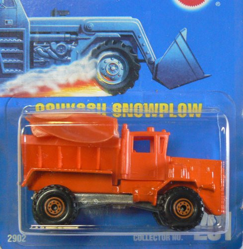 Hot Wheels Orange Oshkosh Snowplow with Construction Wheels on All Blue Card #201