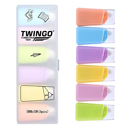 White Out Tape Cute Correction Tape Wide for Instant Corrections, Pack of 6(U+5038)