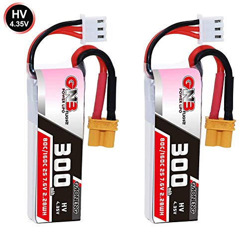 2pcs 300mAh 2S LiPo HV 7.6V 80C LiHv Battery with XT30 Connector for 2S Brushless Micro Indoor Racing Drone Whoop 2pcs 300mAh 2S LiPo HV 7.6V 80C LiHv Battery with XT30 Connector for 2S Brushless Micro Indoor Racing Drone Whoop
