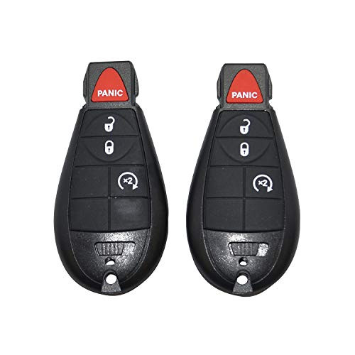 Replacement Remote Start Fobik Keyless Key Fob Transmitter 4 BTN For Dodge Jeep FCC ID: IYZ-C01C M3N5WY783X,by AUTOKEYMAX (PAIR)