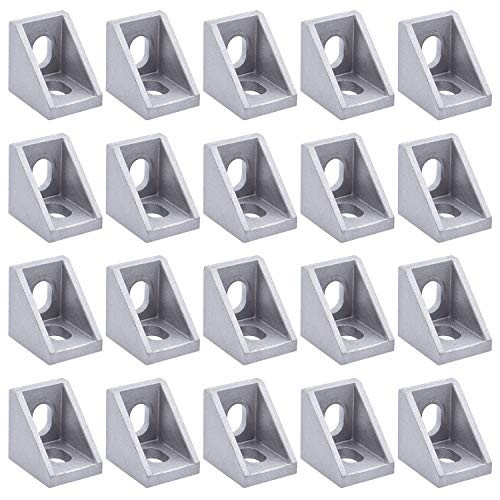 20pcs 2020 Series Aluminium Profile Corner Bracket Righ Angle Corner Bracket Joint Brace Fastener,2020mm