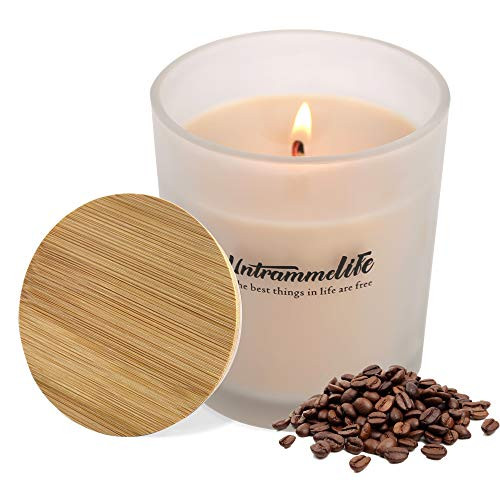 Untrammelife Coffee Candle,Highly Scented and Long Burning Aromatherapy Candles Natural Organic 100% Soy Wax Candles 8OZ|45 Hour Long-Lasting