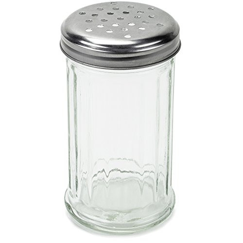 Spice & Cheese Shaker - 12 oz. Glass Server with Metal Lid and Extra Large Holes for Parmesan and Mozzarella by Back of House Ltd. Spice & Cheese Shaker - 12 oz. Glass Server with Metal Lid and Extra Large Holes for Parmesan and Mozzarella by Back of House Ltd.