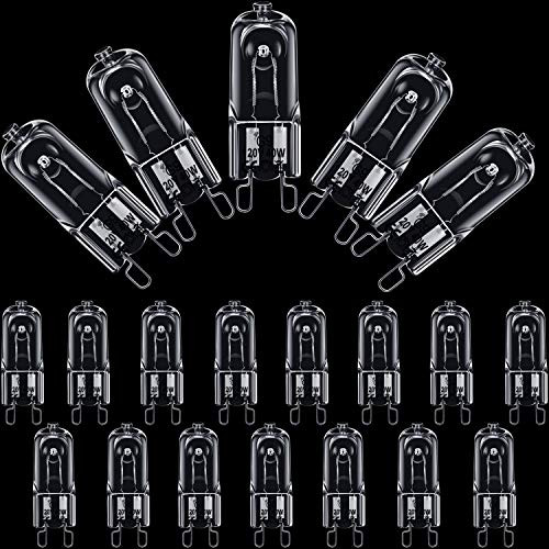 20 Pack Halogen Light Bulb Crystal Clear Lense JCD 120 Volt T4 JD Type Hanging Pendant Accent Type Spot Down Lamp Chandelier Sconce Fixture Lighting Halogen Lamp Bulb Replacement (G9, 40 Watt)
