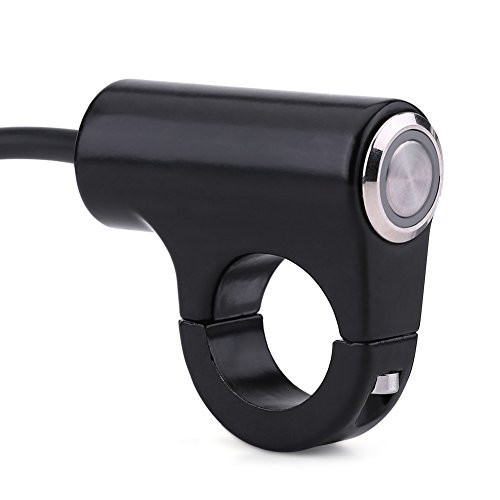 7/8" 22mm Handlebar Control Push Button Switch, Weatherproof Aluminum Alloy Motorcycle Handlebar Mount Switch Button Headlight Brake Fog Lights ON/OFF(Automatic Return Button)