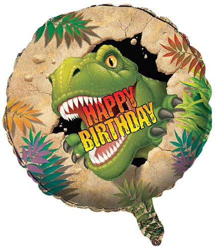 Creative Converting Dino Blast Metallic Balloon, 18-Inch - 045012