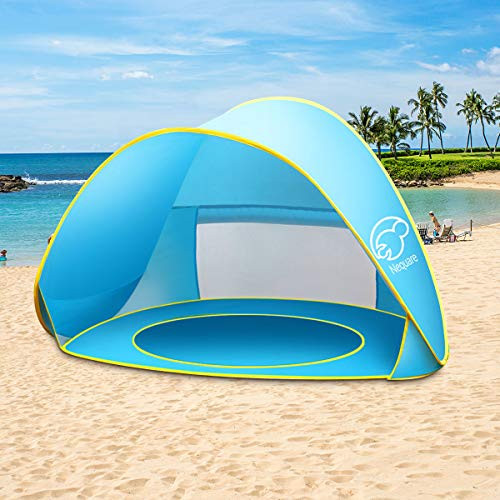 NEQUARE Baby Beach Tent Pop Up Tent Baby Beach Pool Sun Shelter UV Protection Beach Shade for Baby and Family(Blue)