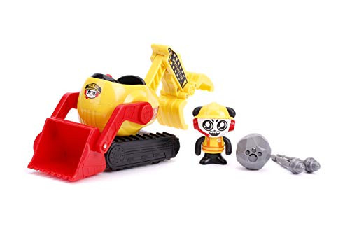 Jada Toys Ryan's World, Combo Panda's Bulldozer Vehicle with Collectible Figure, for Kids Aged 3 and Up