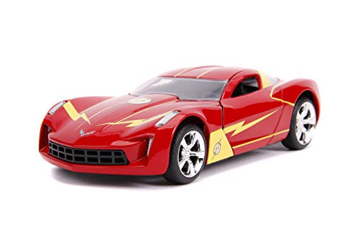 DC Comics 1:32 The Flash 2009 Chevy Corvette Stingray Die-cast Car, Toys for Kids and Adults DC Comics 1:32 The Flash 2009 Chevy Corvette Stingray Die-cast Car, Toys for Kids and Adults