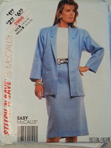 McCall's 2966 Misses Stitch 'N Save Jacket & Skirt Size B (14-16-18)