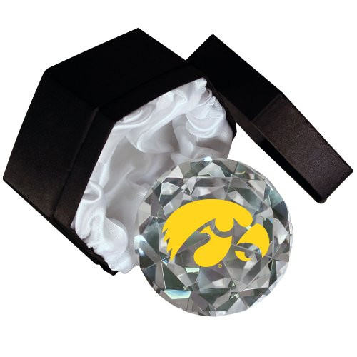 NCAA Iowa University Hawkeyes Mascot 4-Inch High Brillance Diamond Cut Crystal Paperweight NCAA Iowa University Hawkeyes Mascot 4-Inch High Brillance Diamond Cut Crystal Paperweight