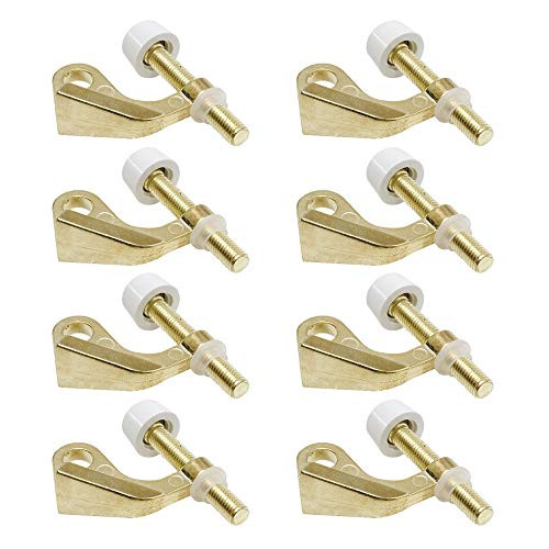 Litepak Hinge Pin Door Stop Heavy Duty Guard Adjustable Door Saver (8 Pack, Polished Brass)