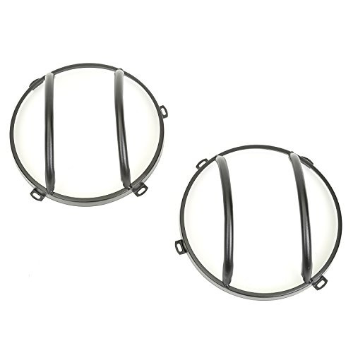 Rugged Ridge 11230.11 Euro Headlight Guard Kit, Textured Black, Pair for 2007-2018 Jeep Wrangler JK/JKU