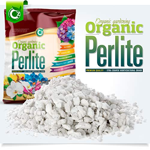 Organic 10 Quarts Coarse Perlite for All Plants - Horticultural Soil Additive Conditioner Mix - Grow Media - Orchids  Hydroponics - Cz Garden (10 Quarts Coarse Horticultural Grade)