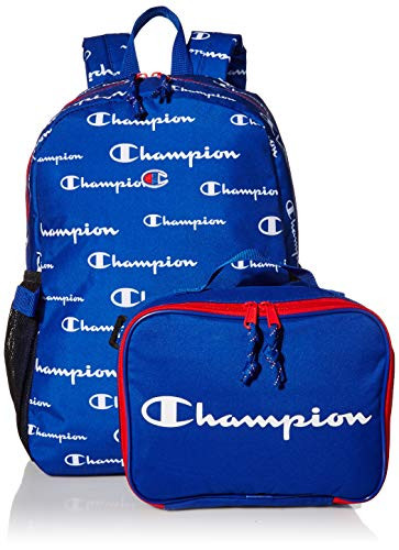 Champion Kids' Backpack & Lunch Kit, Blue/Red, One Size