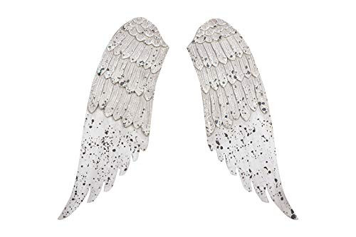 Creative Co-op Small Decorative Angel Wings in Distressed Grey