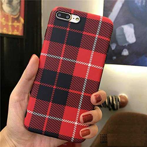 Buffalo Plaid iPhone 7 Plus Case,iPhone 8 Plus Case,Easeu Women's Soft TPU Super Slim Fit Silicone Anti-Scratch Snap Cover Flexible Case for iPhone 7 Plus/iPhone 8 Plus 5.5 inch