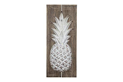 Creative Co-op Wood & Embossed Metal Pineapple Wall Décor