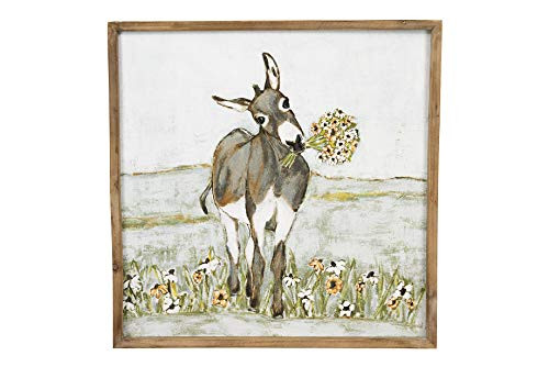 Creative Co-Op DA7701 Donkey Wall Décor in Wood Frame