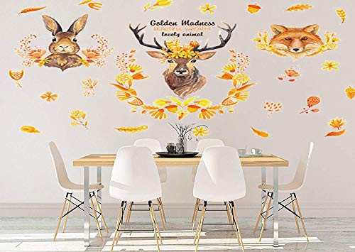 huangliao Wall Stickers Decor Bedroom Living Room Golden Madness Lovely Animal Wall Decals Removable Vinyl Art Mural Decals for Girls Boys Kids (Mythical Animal)