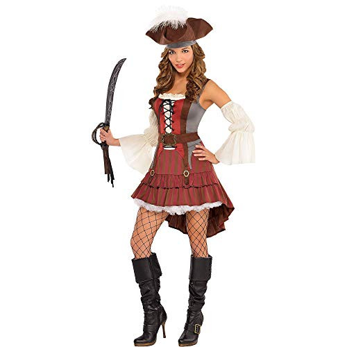AMSCAN Castaway Pirate Halloween Costume for Women, Small, with Included Accessories AMSCAN Castaway Pirate Halloween Costume for Women, Small, with Included Accessories