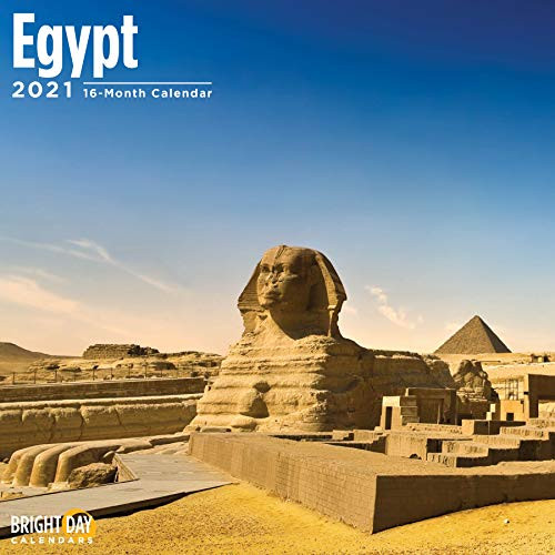 2021 Egypt Wall Calendar by Bright Day, 12 x 12 Inch, Beautiful Travel Destination Pyramid