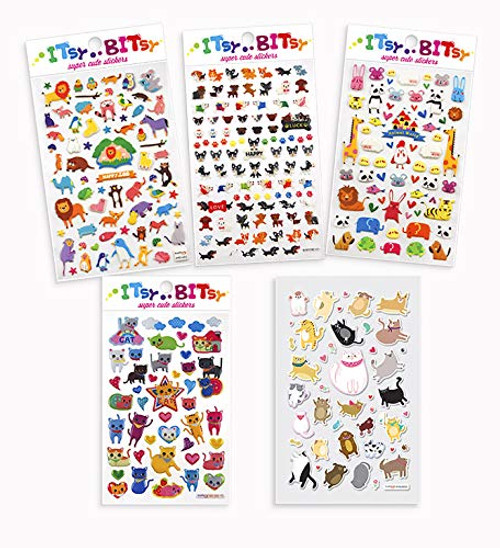 OOLY, Itsy Bitsy Stickers Bundle Pack - Cat Eyes, Puffy Pets, Pooches, Animal World, Happy Zoo OOLY, Itsy Bitsy Stickers Bundle Pack - Cat Eyes, Puffy Pets, Pooches, Animal World, Happy Zoo