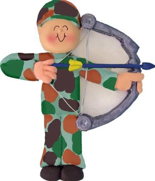 Archery ~ Bow Hunter in Camo Male Ornament