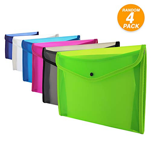 Emraw Super Great V-Flap Letter Size Document Holder Professional Business Document Holders Comes in Assorted Color Great for School, Home, Office  (Pack of 4)