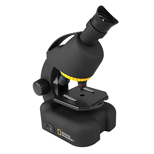 NATIONAL GEOGRAPHIC Intermediate Compound Microscope for Kids  Battery Powered 40X-640X Zoom Microscope Including Science Kit - LED Illumination & USB Eyepiece Directly Connects to Computer, Black