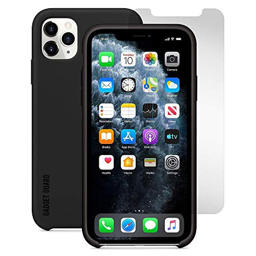 Gadget Guard - Essentials Bundle Case Plus Glass Screen Protector for Apple iPhone 11 Pro Max - Black