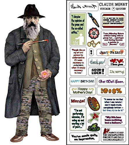 Claude Monet Quotable Notable - Die Cut Silhouette Greeting Card and Sticker Sheet