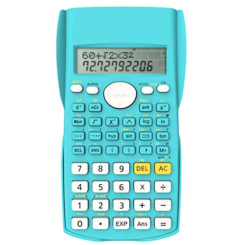 Helect 2-Line Engineering Scientific Calculator, Suitable for School and Business, Blue