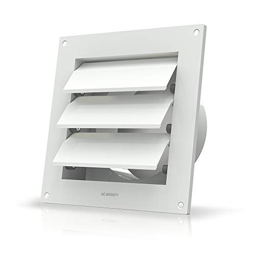 AC Infinity Wall Mount Duct Shutter, 6 Outdoor Louver Gable Vent Hood for Home Attic Grow Tent HVAC Systems