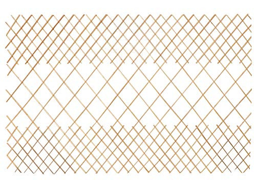 Master Garden Products Peeled Willow Middle Open Pattern Lattice Trellis Fence, 72 by 48-Inch, Light Mahogany Color