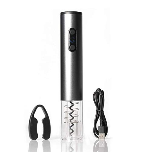 Electric Wine Opener, Automatic Electric Wine Bottle Corkscrew Opener with Foil Cutter with Rechargeable Battery, Stainless Steel