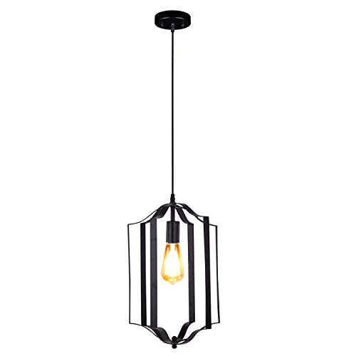 Farmhouse Kitchen Island Pendant, One-Light Industrial Rectangle Metal Hanging Lamp, Matte Black Finish Vintage Light for Dining Room,Bedroom,Living Room,Kitchen,Farmhouse Lighting Farmhouse Kitchen Island Pendant, One-Light Industrial Rectangle Metal Hanging Lamp, Matte Black Finish Vintage Light for Dining Room,Bedroom,Living Room,Kitchen,Farmhouse Lighting
