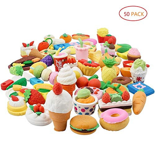 LW Funny Toys 50 PCS Pencil Erasers for Kids Pull Apart 3D Mini Erasers Assorted Food Cake Dessert Puzzle Erasers for Birthday Party Supplies Favors, School Classroom Rewards Prize for Kids LW Funny Toys 50 PCS Pencil Erasers for Kids Pull Apart 3D Mini Erasers Assorted Food Cake Dessert Puzzle Erasers for Birthday Party Supplies Favors, School Classroom Rewards Prize for Kids