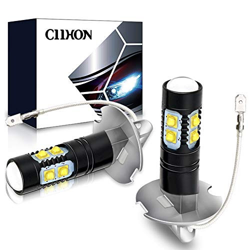 CIIHON H3 LED Fog Light Bulbs 6000k White, 360°Beam Super Bright Waterproof 50w 1600LM DRL Fog Light Bulbs 3535SMD Replacement for Auto Cars