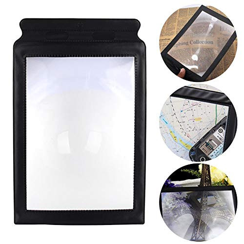 3X Full Page Magnifier A4 Large Sheet Reading Magnifying Glass Portable Reading Aid Lens for Reading Books & Newspapers & Low Vision Aids