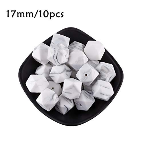 Biter teether 10pcs chewable Silicone Teether BPA Free Marbled Octagonal Beads DIY Nursing Necklace Bracelet Accessories Food Grade Materials Teething Accessories Biter teether 10pcs chewable Silicone Teether BPA Free Marbled Octagonal Beads DIY Nursing Necklace Bracelet Accessories Food Grade Materials Teething Accessories