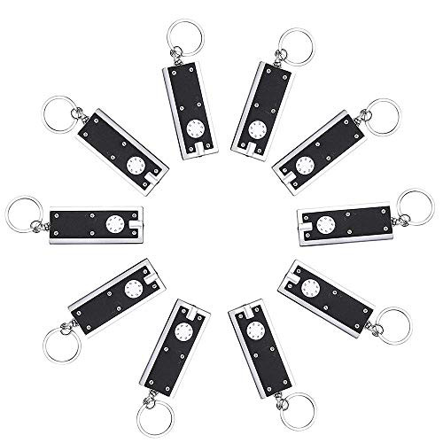 Keychain Flashlight, Mini Flashlight LED Camping Keyring Flashlight, Portable Thin & 45 Lumen Micro Light,10 Pack
