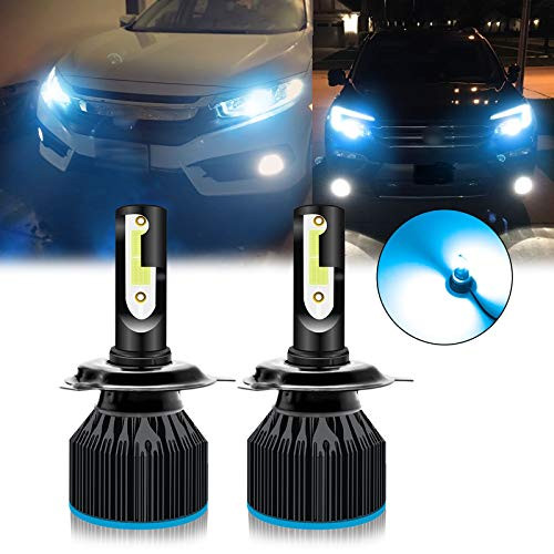 Xotic Tech H4 9003 HB2 LED Headlight Bulb High Low Beam 8000K Blue 6000LM Conversion Kit Pack of 2