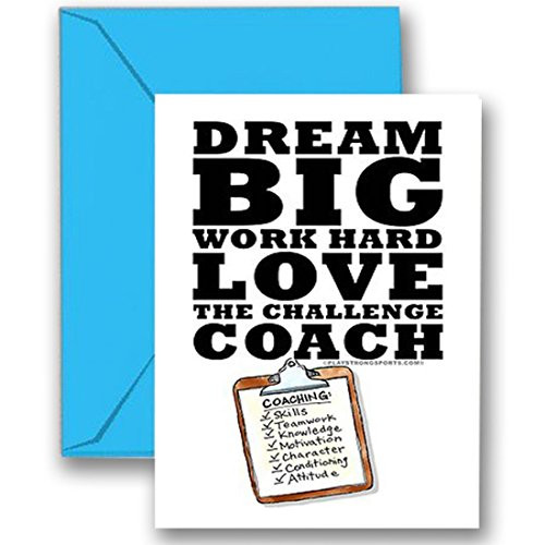 THANKS COACH! "Dream Big" 3-PACK SPORTS POWERCARD Greeting Cards (5x7) Perfect for youth sports - inspiring team coach gifts, team party, big games or anytime to express "Thank You!" - COACH will love it! #AllProfitsToHelpKids