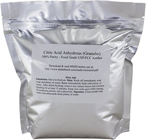 Duda Energy 2caf Pure Citric Acid Food Grade FCC/USP Anhydrous Fine Granular May be Used in Organic Products, 2 lb.