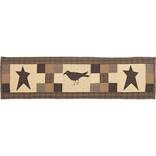 Country Black Primitive Tabletop Kitchen Kettle Grove Crow and Star Cotton Appliqued Nature Print Rectangle 13x48 Runner Country Black Primitive Tabletop Kitchen Kettle Grove Crow and Star Cotton Appliqued Nature Print Rectangle 13x48 Runner